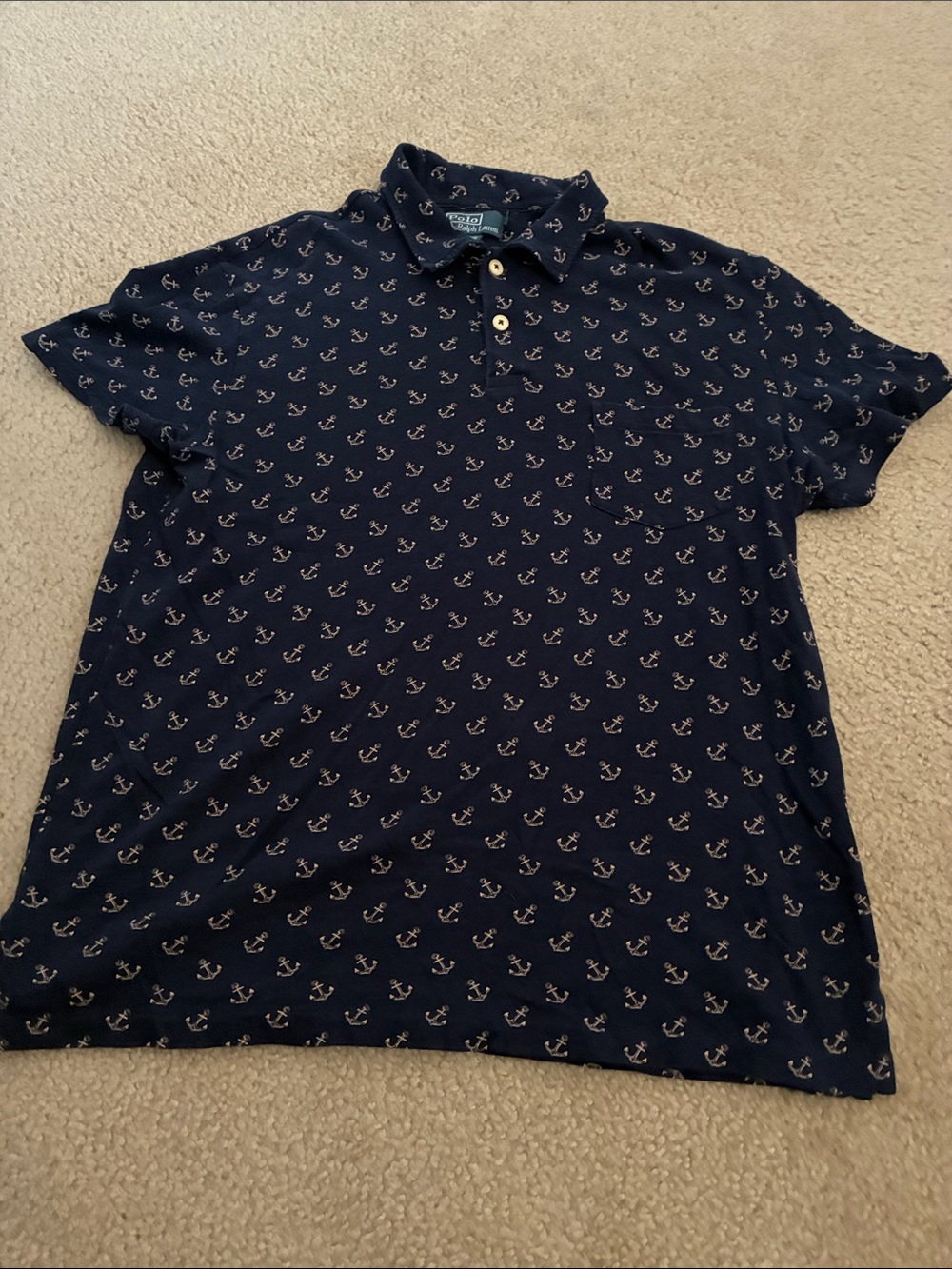 Polo by Ralph Lauren Navy Polo with Anchor Print